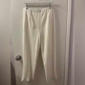 Ming Wang Stark White Fully Lined Knit Pull-on Pants Size M NWT